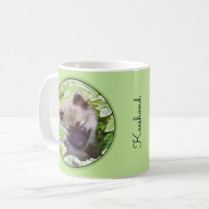 Welpe im Garten Malerei Original Kunst Kaffeetasse