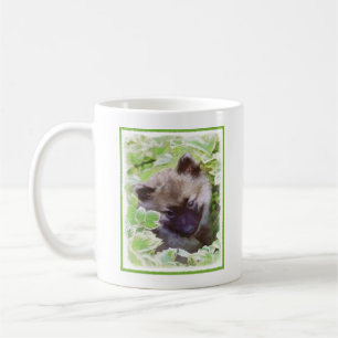 Welpe im Garten Malerei Original Kunst Kaffeetasse
