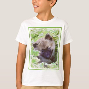 Welpe im Garten Malerei Original Kunst T-Shirt