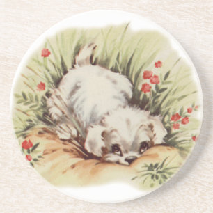 Welpe im Gras Untersetzer