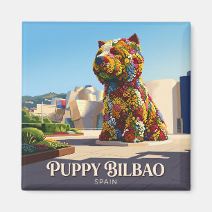 Welpe im Guggenheim Bilbao Spanien Magnet