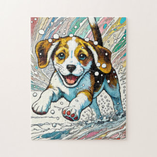 Welpe im Snow 250 Piece Puzzle
