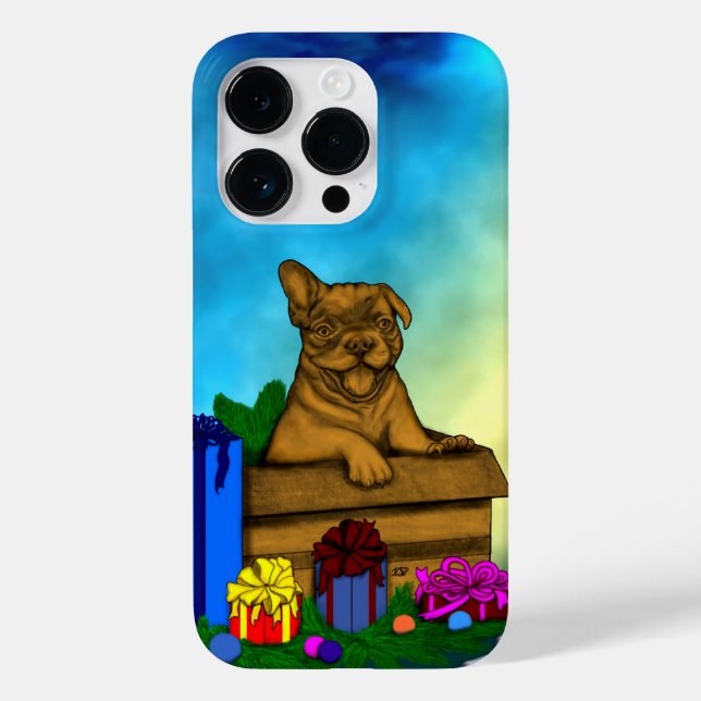 Welpe in A Box , frohe Weihnachten Case-Mate iPhone Hülle (Rückseite)