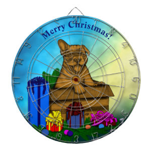 Welpe in A Box , frohe Weihnachten Dartscheibe