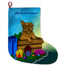 Welpe in A Box , frohe Weihnachten