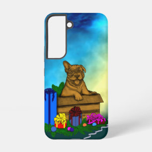 Welpe in A Box , frohe Weihnachten Samsung Galaxy Hülle