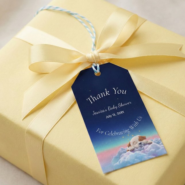 Welpe in der Wolkendusche Geschenkanhänger (Von Creator hochgeladen)