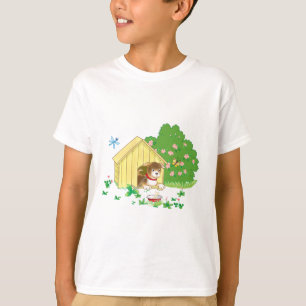 Welpe in einer Henne und Knochen in einer Schüssel T-Shirt