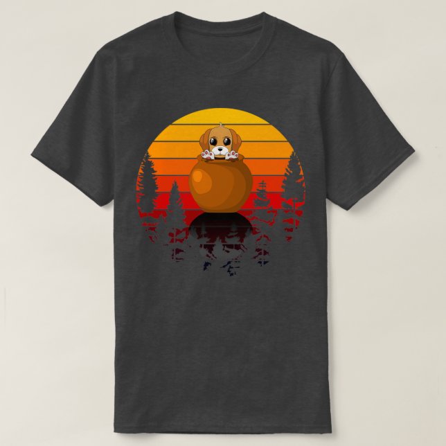 Welpe in Pot T-Shirt (Design vorne)