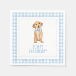 Welpe karierten Geburtstag Serviette