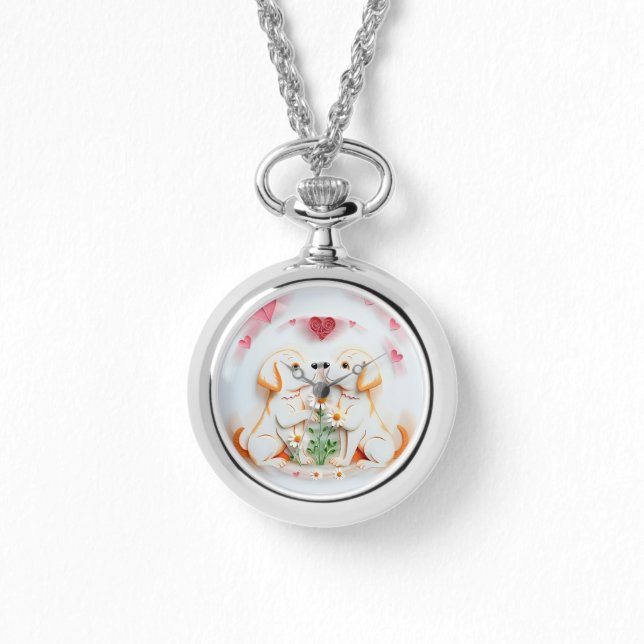 Welpe Liebe Armbanduhr (Vorderseite)