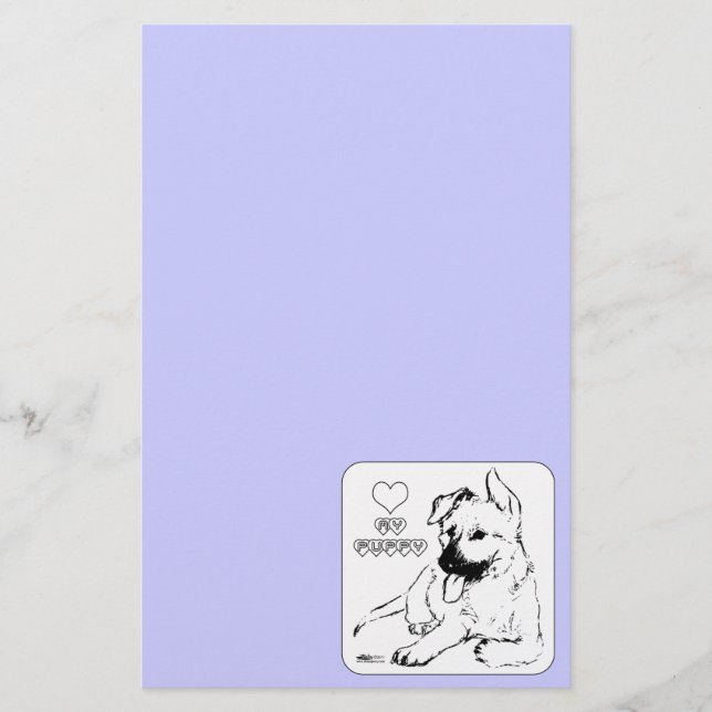 Welpe Liebe Briefpapier (Vorderseite)