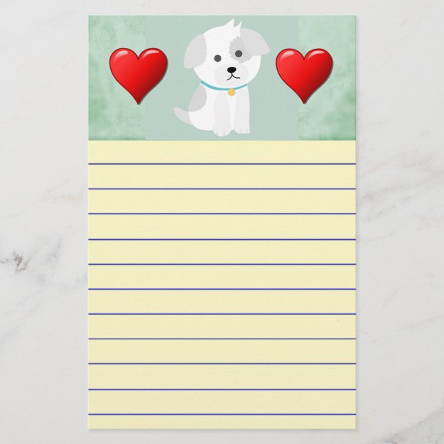 Welpe Liebe Briefpapier (Vorderseite)
