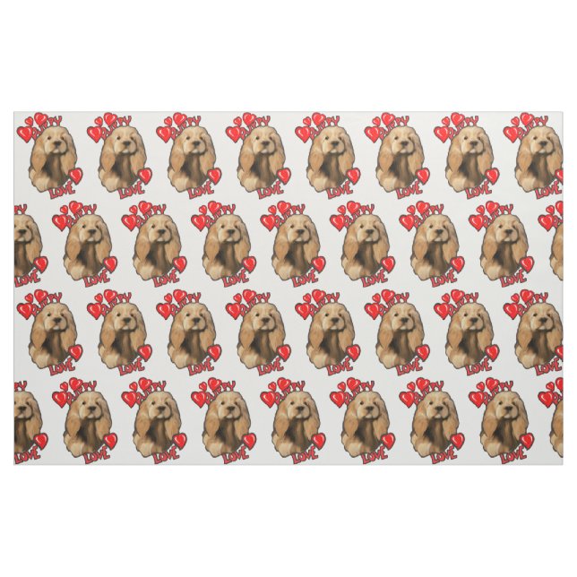 Welpe Liebe Cocker Spanische Fabrik Stoff (Fat Quarter (45,7 x 55,9 cm))
