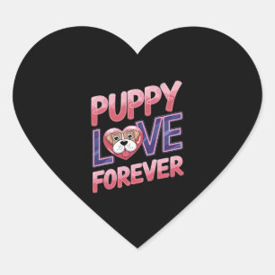 Welpe Liebe Forever Dog Herz-Aufkleber