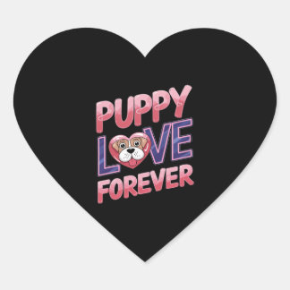 Welpe Liebe Forever Dog Herz-Aufkleber