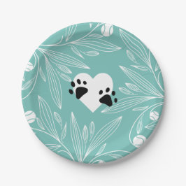 Welpe-Liebe-Hochzeit Pappteller