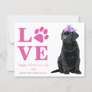 Welpe Liebe Hund rosa Kinder Valentinstag Feiertagskarte