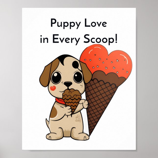 Welpe Liebe in jedem Scoop! Poster (Vorne)