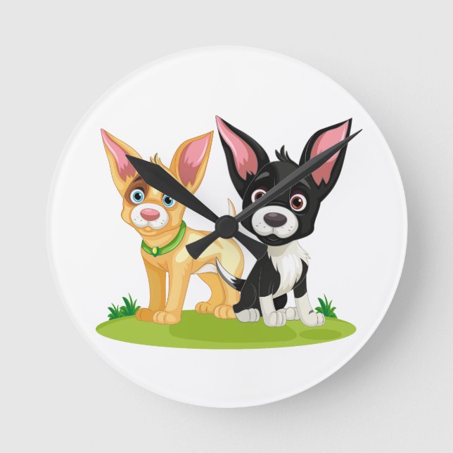 Welpe Liebe ist die beste Liebe Runde Wanduhr (Vorderseite)