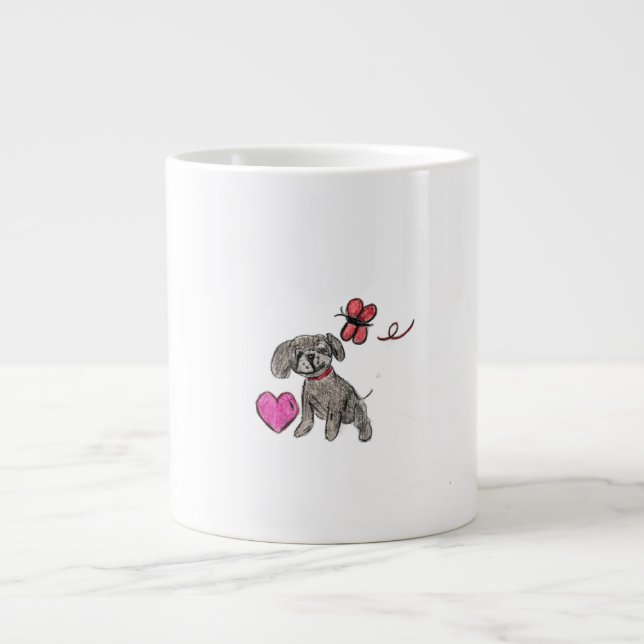 Welpe Liebe Jumbo-Tasse (Vorderseite)