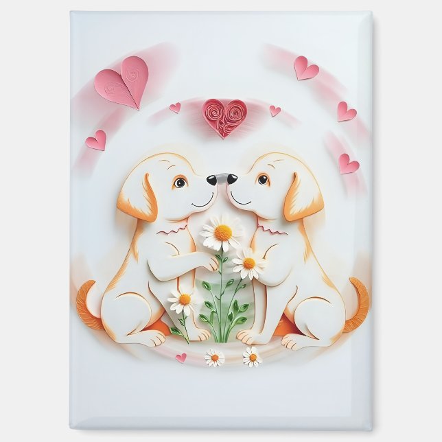 Welpe Liebe Magnet (Vorderseite)