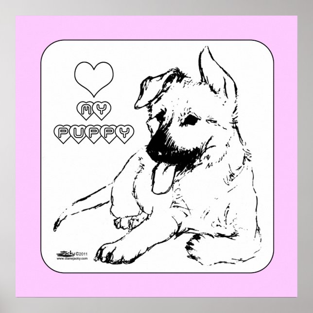 Welpe Liebe Poster (Vorne)