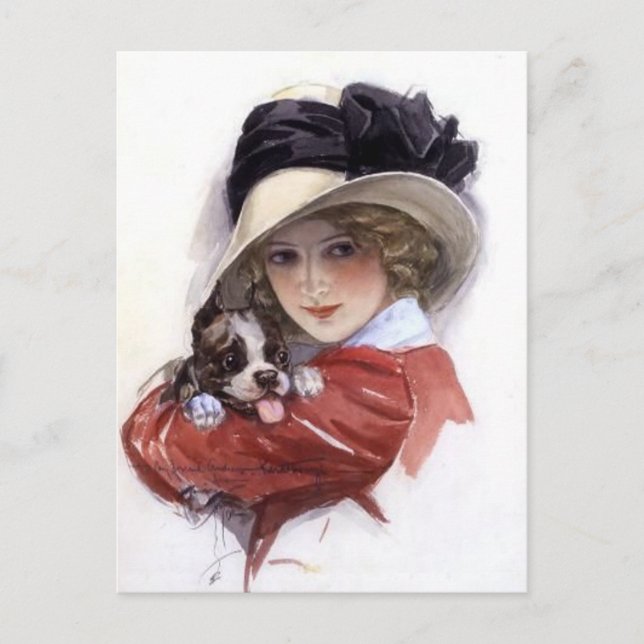 Welpe Liebe Postkarte (Vorderseite)