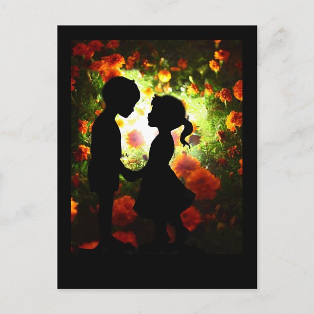 Welpe Liebe Postkarte (Vorderseite)