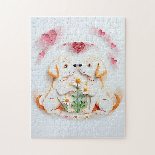 Welpe Liebe Puzzle (Vertikal)