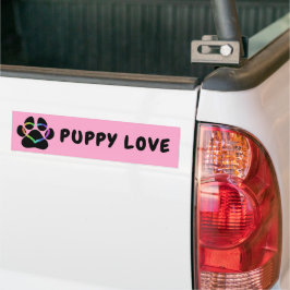 Welpe Liebe Rainbow Heart Autoaufkleber
