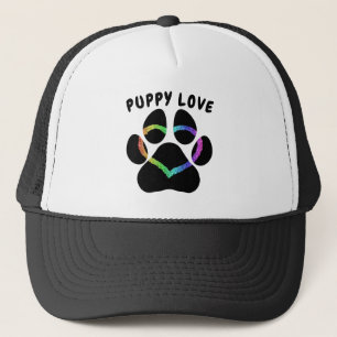 Welpe Liebe Rainbow Heart Truckerkappe