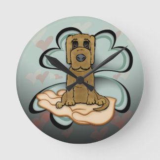 Welpe-Liebe Runde Wanduhr