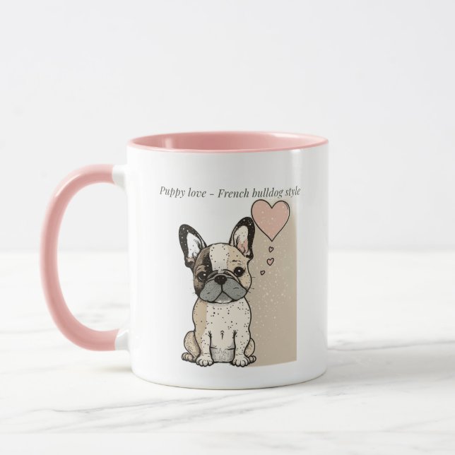 Welpe Liebe - Stile eines französischen Bulldoggen Tasse (Links)