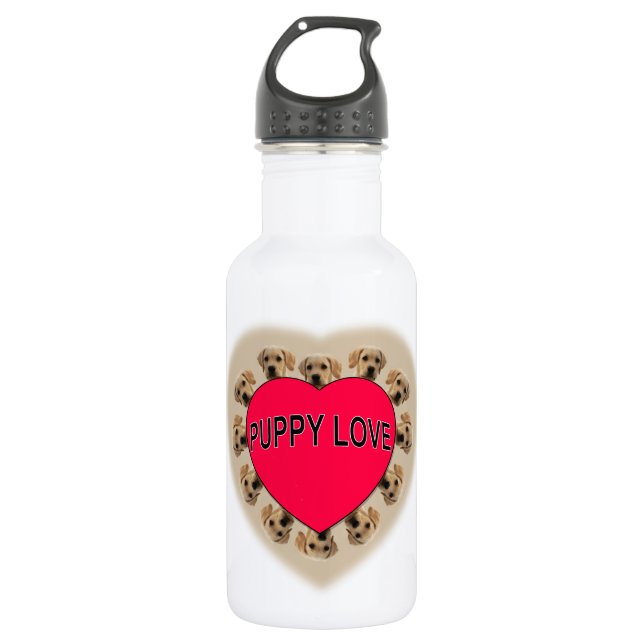 Welpe Liebe Trinkflasche (Vorderseite)