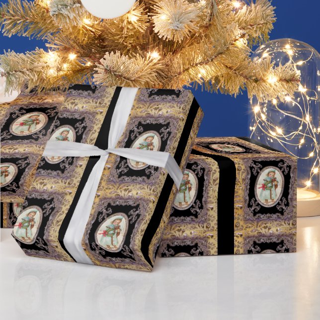 Welpe Liebe Viktorianisch Urlaub Geschenkpapier (Feiertage)