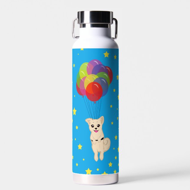 Welpe mit Balloons Trinkflasche (Vorne)
