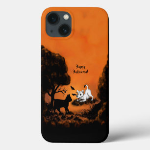Welpe mit Black Cat and Bat , Happy Halloween! Case-Mate iPhone Hülle