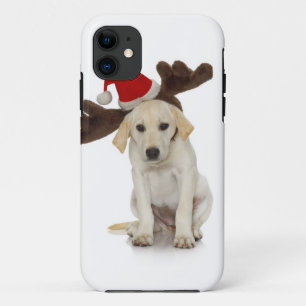 Welpe mit den Weihnachtsmannmütze-und Ren-Ohren Case-Mate iPhone Hülle