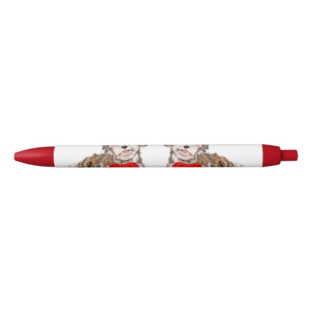Welpe mit Herzgeschenk für Ihre Pen-Liebe Kugelschreiber (Vorderseite)
