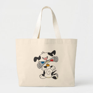 Welpe mit Zeitungs-T-Shirts und Geschenken Jumbo Stoffbeutel