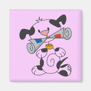 Welpe mit Zeitungs-T-Shirts und Geschenken Magnet