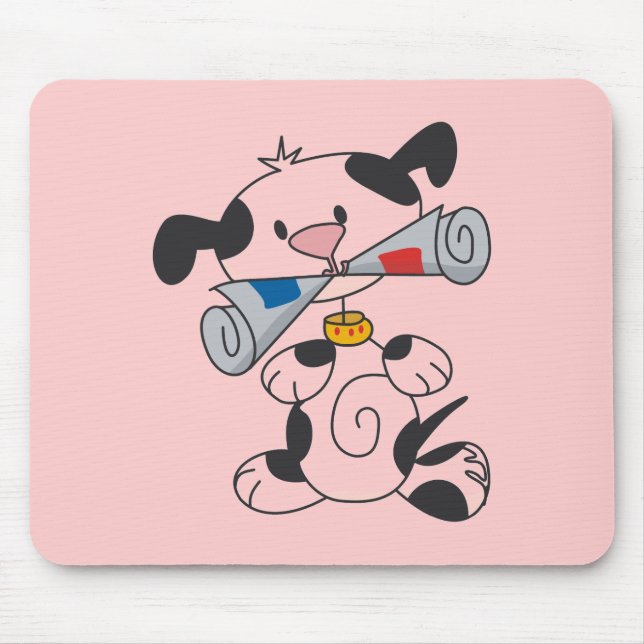Welpe mit Zeitungs-T-Shirts und Geschenken Mousepad (Vorne)