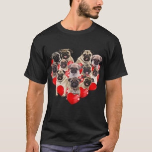 Welpe Möpsen Hundeherz Valentinstag T-Shirt