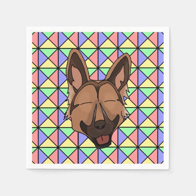 Welpe Party Napkins - Deutscher Schäferhund Serviette (Vorderseite)