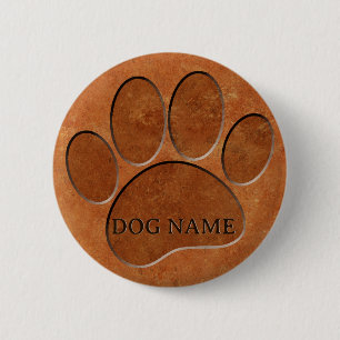 Welpe Paw Imitats Terracotta Print Individuelle Na Button