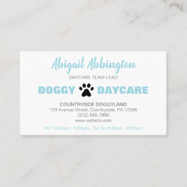 Welpe Run Blue Dogggy Daycare Business Card Visitenkarte