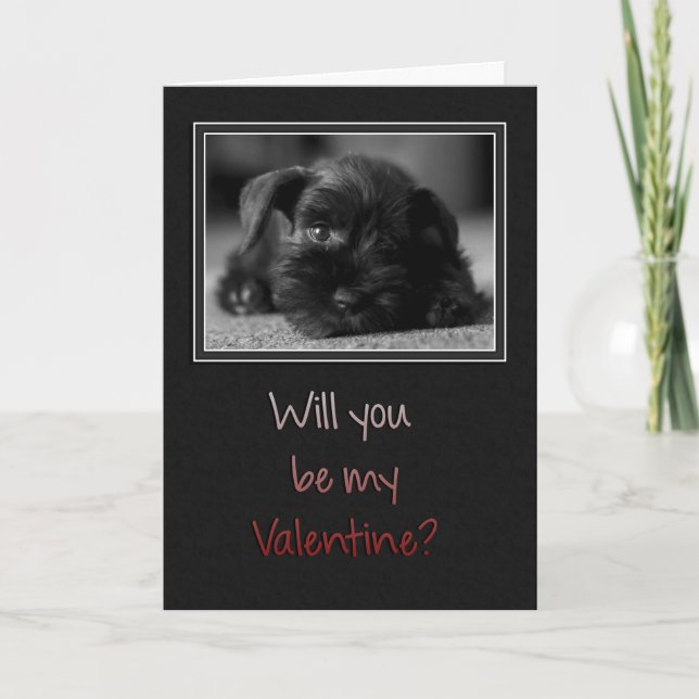 Welpe sei mein Valentine Feiertagskarte (Vorderseite)