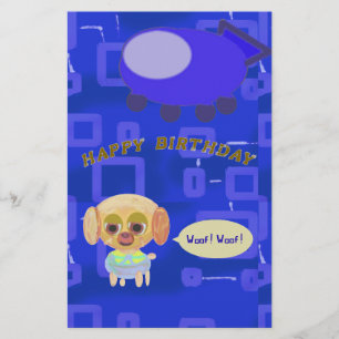 Welpe Spaceship Koch Ducky Kazoo Happy Birthday Briefpapier