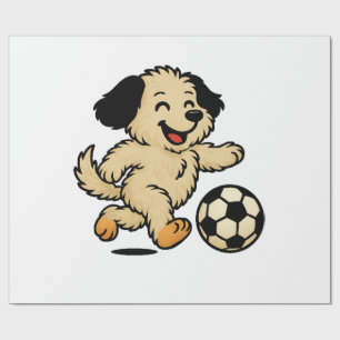 Welpe spielt Fußball Geschenkpapier